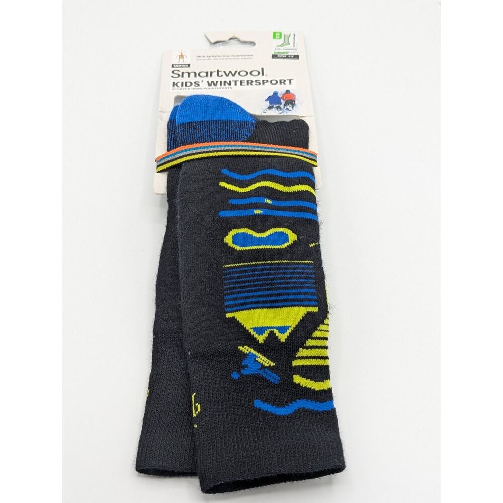 Smartwool Kids Sz 12-2.5 Wintersport Full Cushion Merino Wool Blend Socks Black